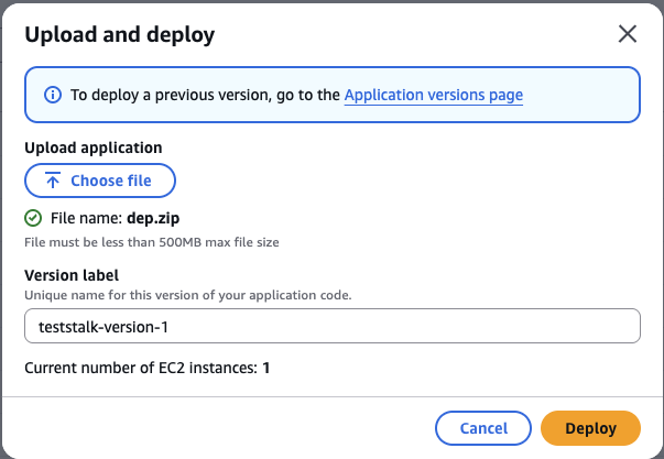 Elastic Beanstalk deploy code